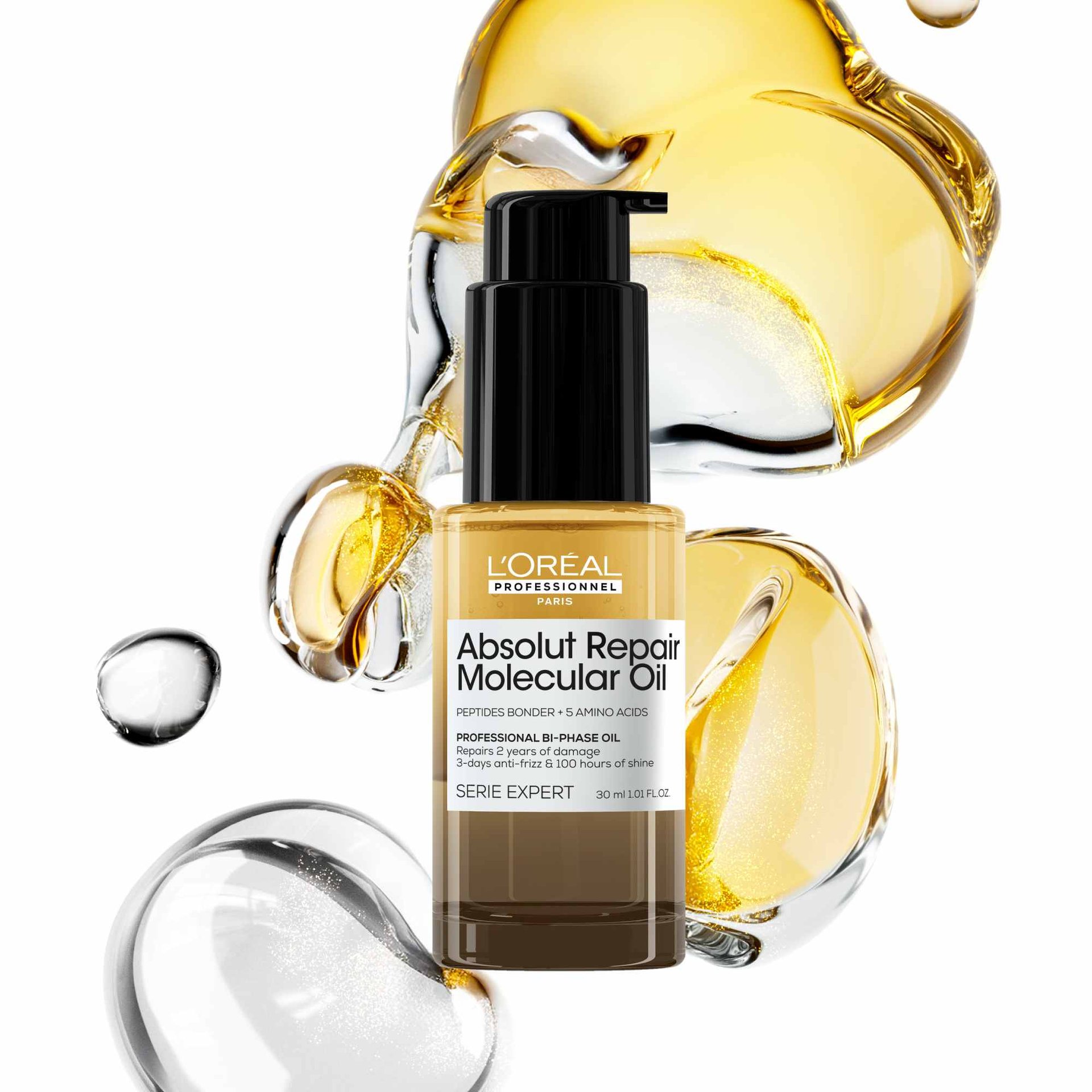 Aceite bifasico para el cabello